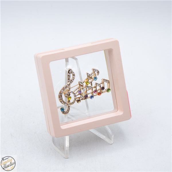 NEW MUSIC NOTE SHAPED BROOCH 1.29”X1.96”