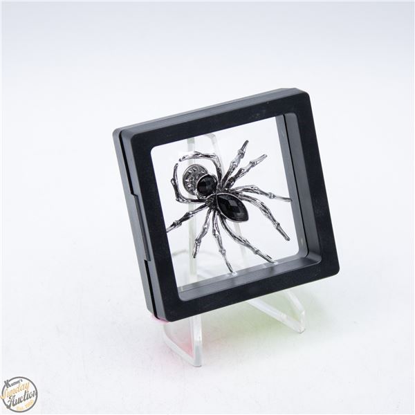 NEW SPIDER BROOCH WITH BLACK CRYSTAL