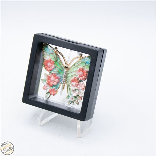 NEW 5D FLOWER & BUTTERFLY BROOCH 2.16”X2.36”