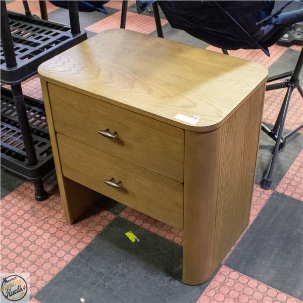NEW FLEXSTEEL NOREN BED SIDE TABLE DRIFTWOOD BROWN