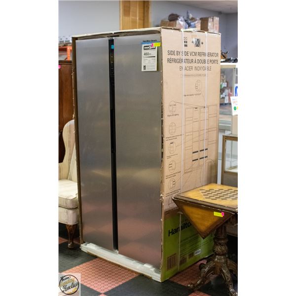 NEW 36" HAMILTON BEACH FRIDGE S/S SIDE BY SIDE