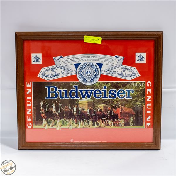 VINTAGE BUDWEISER HORSES GENUINE 1989 22" X 18"