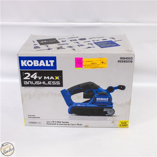NEW KOBALT 24VOLT BELT SANDER