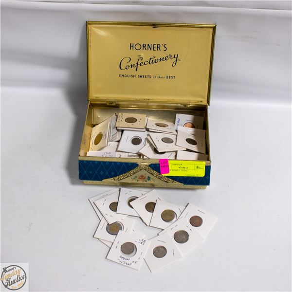 TIN OF WORLD COINS