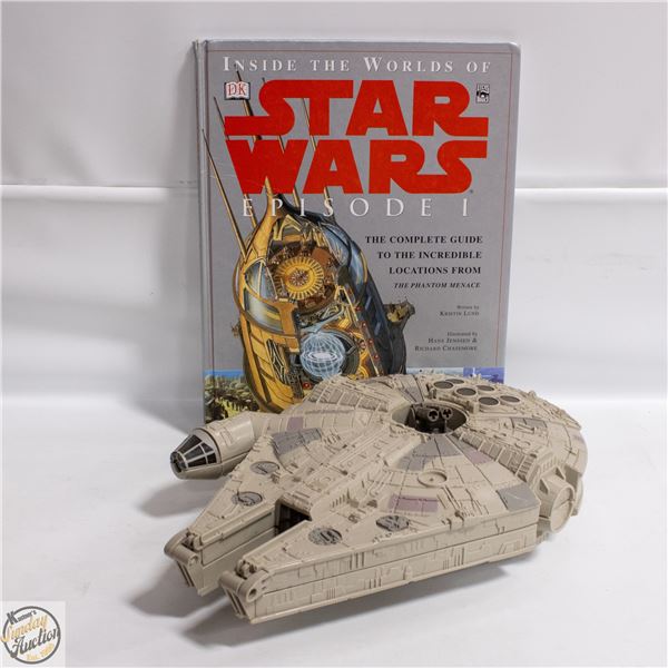 MILLENNIUM FALCON 15”X10” + STAR WARS BOOK