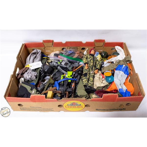 FLAT WITH ACTION MAN, CLOTHES AND