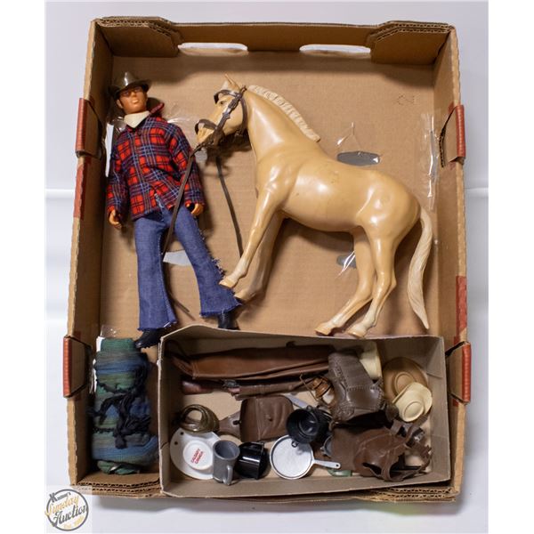 COWBOY ACTION MAN, HORSE + ACCESSORIES
