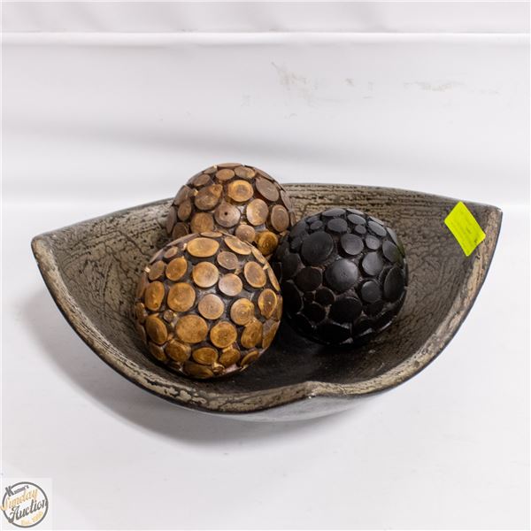 ART DÉCOR BOWL WITH BRAZIL MADE WOOD BALLS