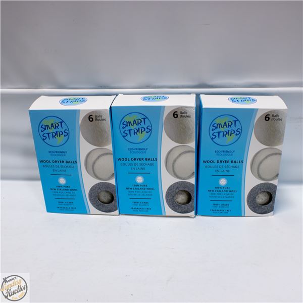 3 PACKS OF DRYER BALLS (6 IN EACH PACK)