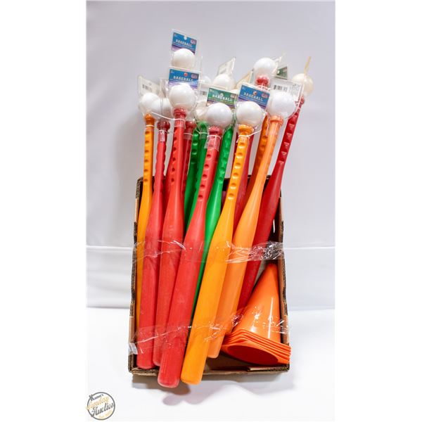 16 NEW KIDS BASEBALL & BAT SETS