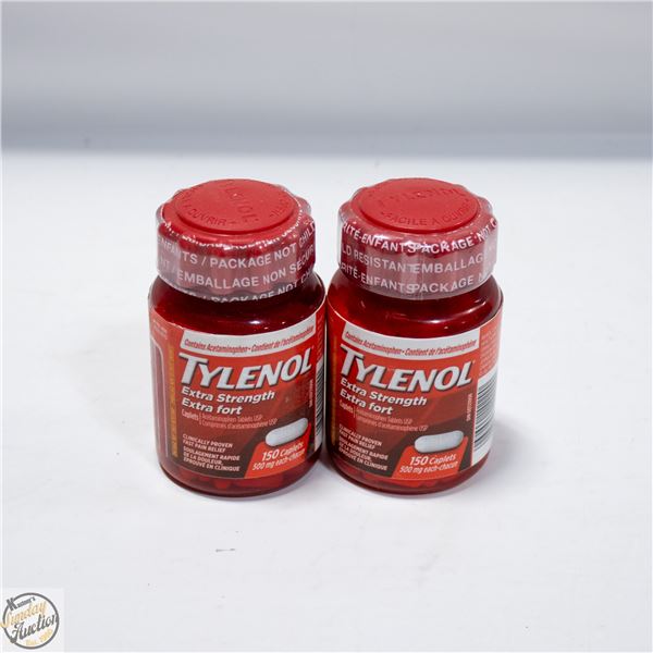 (2) TYLENOL EXTRA STRENGTH 150 CAPLETS EXP 10/26.