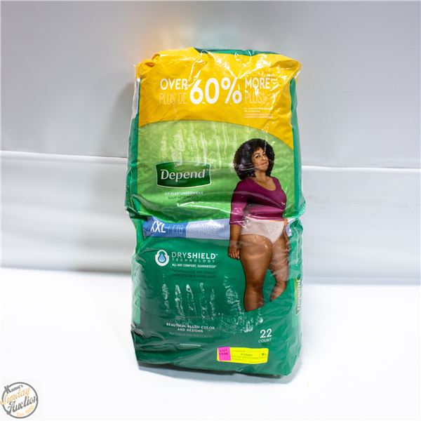 DEPENDS 2XL ADULT DISPOSABLE PULLUP BRIEFS 22
