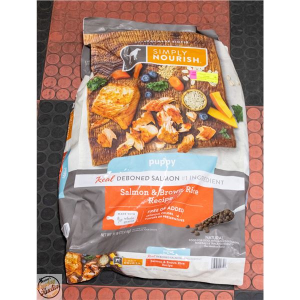 SIMPLY NOURISH DOG FOOD 30 LBS SALMON/RICE BB