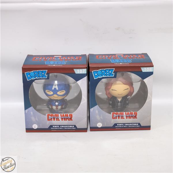 CAPTAIN AMERICA & BLACK WIDOW FUNKO DORBZ