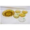 Image 1 : VINTAGE AMERICAN CONCORD AMBER GLASS DEVILED EGG-