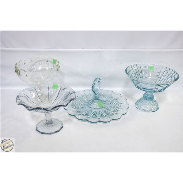 VINTAGE INDIANA CARNIVAL GLASS PEDESTAL BOWL IN A
