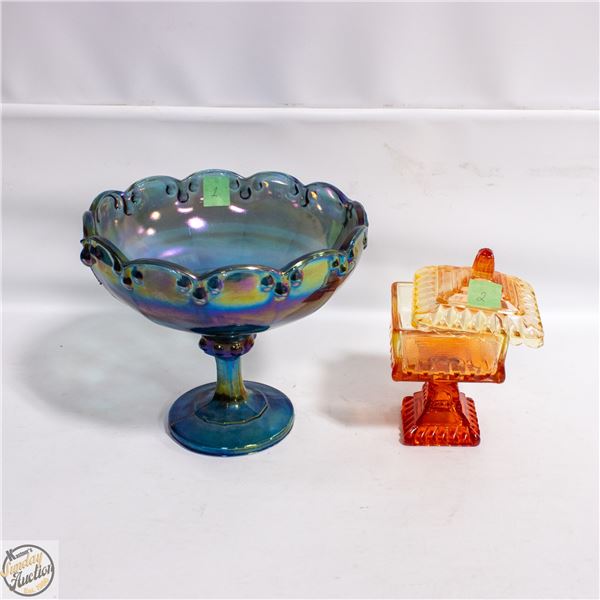 VINTAGE JEANNETTE GLASS ICE BLUE COLOURED WITH