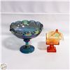 Image 1 : VINTAGE JEANNETTE GLASS ICE BLUE COLOURED WITH