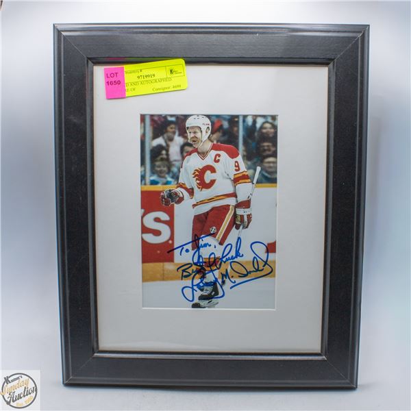 FRAMED AND AUTOGRAPHED PICTURE OF
