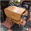 Image 1 : VINTAGE ROLLING WOODEN 28"H TEA TROLLY WITH