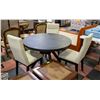 Image 1 : ROUND BLACK DINING TABLE H-30" DIAMETER-48" WITH 3