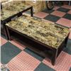 Image 1 : COFFEE TABLE 2 TIER WITH FAUX STONE TOP H-18"