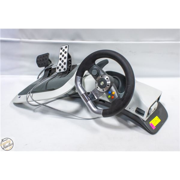 XBOX 360 RACING WHEEL & PEDALS - WORKING