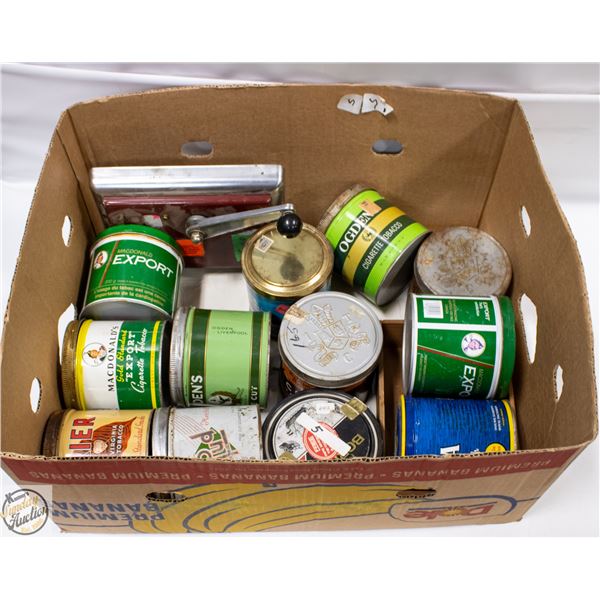 FLAT OF VINTAGE CANS