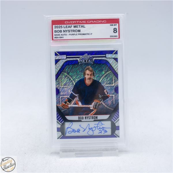2025 LEAF METAL BOB NYSTROM SIGNED HOCKEY