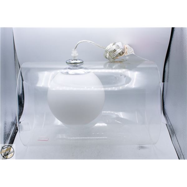 CLEAR GLASS ROUND MODERN DESIGN DESK LAMP