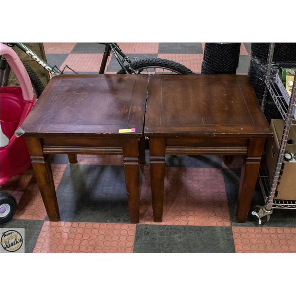 2 SOLID WOOD SIDE TABLES