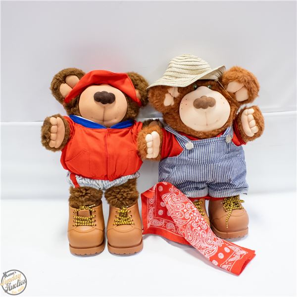 2 VINTAGE FURSKINS TOY BEARS WITH