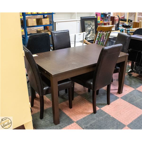 DINING TABLE & 4 CHAIRS WITH TWO 16"