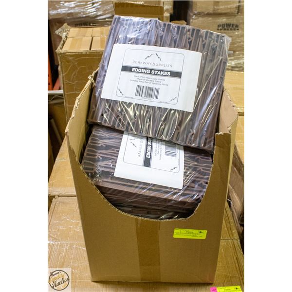 CASE OF 5 PACKS W/ PEAKWAY EDGING STAKE KITS EACH