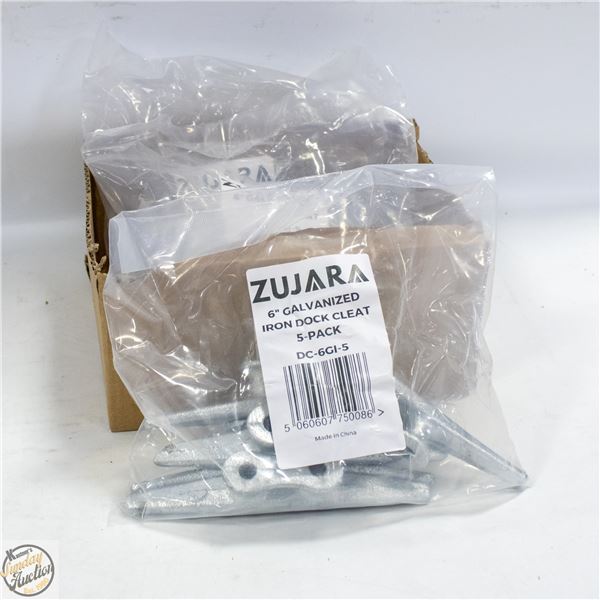 BOX WITH 3 X 5 PACKS OF 6" GALVANIZED IRON DOCK