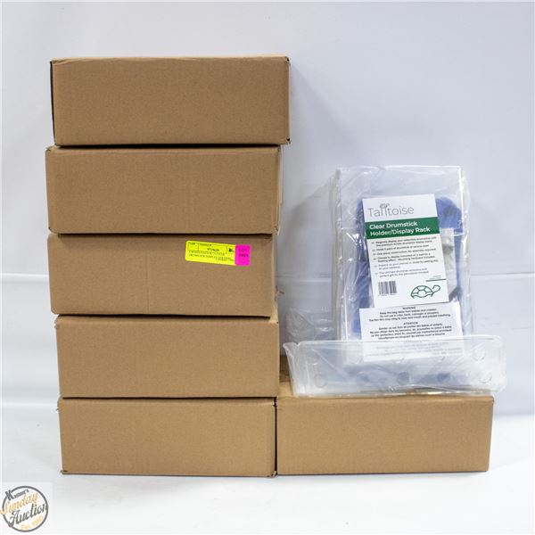 6 BOXES EACH W/ 2 CLEAR DRUMSTICK DISPLAY HOLDERS
