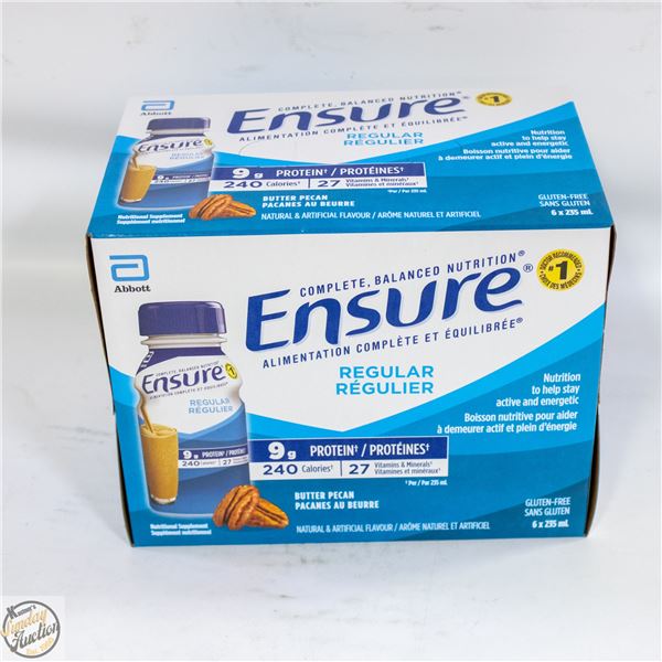 CASE OF ENSURE 6 X 235ML BUTTER PEACAN