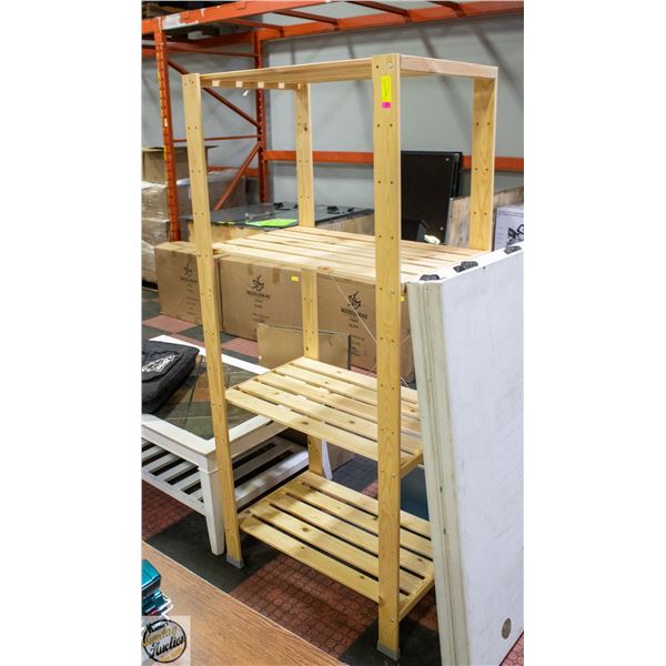 4 TIER WOODEN GARAGE STORAGE SHELF 67.5"X20"X30.5"
