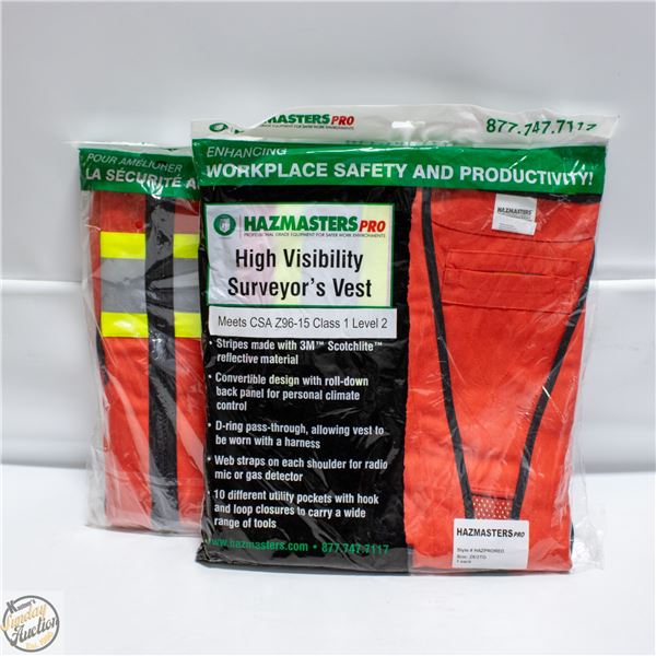 LOT OF 2 HAZM.ASTER PRO SURVEYOR VESTS