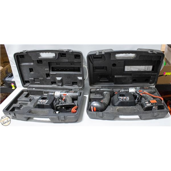 2 CRAFTSMAN 19.2V CORDLESS DRILLS,