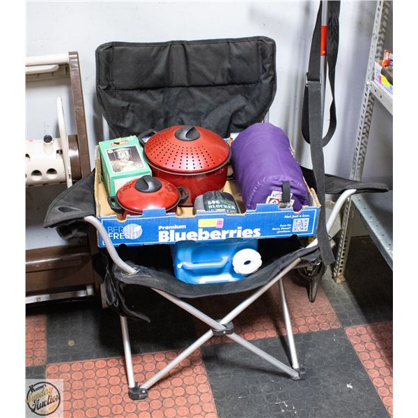 CAMPING GEAR, CHAIR WITH POCKETS,