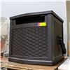 Image 1 : GARDEN HOSE REEL, BROWN WICKER WEAVE FINISH