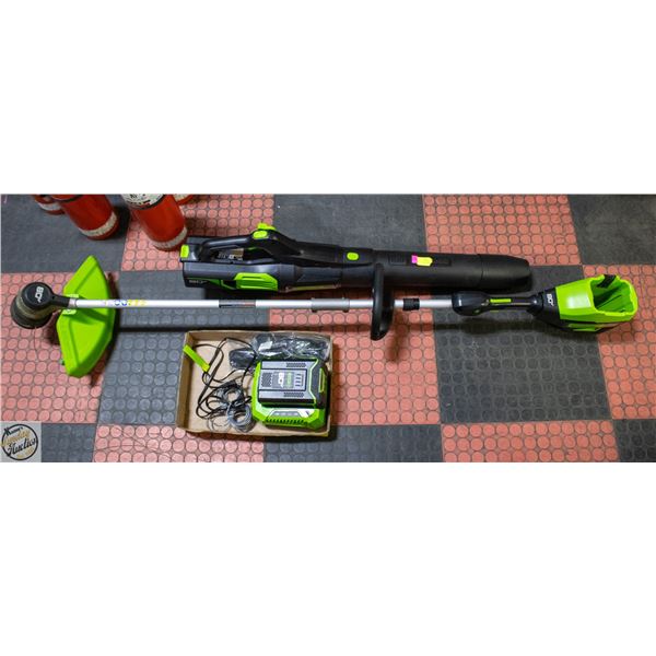 GREENWORKS 80V BRUSHLESS BLOWER & STRING TRIMMER