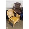 Image 1 : 3 WICKER CHAIRS, 2 BROWN AND