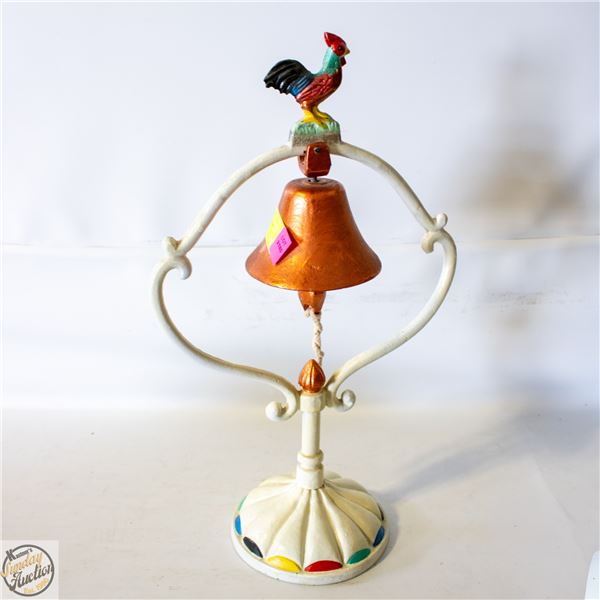 CAST IRON FREESTANDING ROOSTER DINNER BELL
