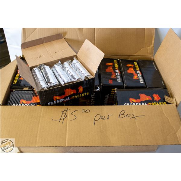 20 BOXES OF CHARCOAL TABLETS