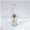 Image 1 : CLEAR GLASS VINTAGE OIL LAMP WITH SHADE