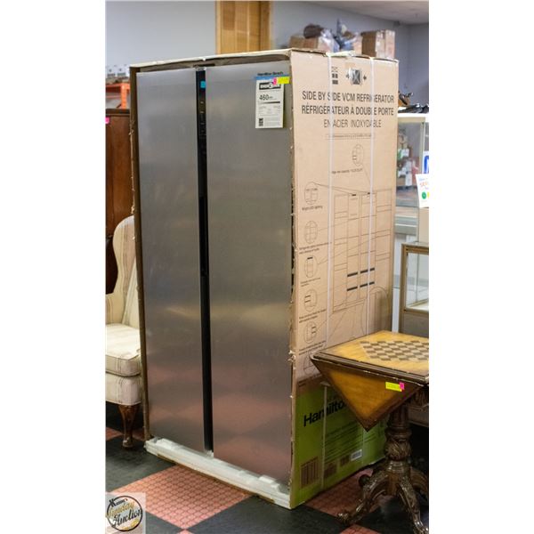 NEW 36" HAMILTON BEACH FRIDGE S/S SIDE BY SIDE