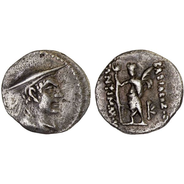 BACTRIA: Antimachos I Theos, ca. 185-170 BC, AR obol (0.63g), VF