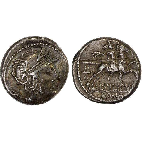 ROMAN REPUBLIC: Q. Marcius Philippus, AR denarius (3.71g), Rome, 129 BC, VF